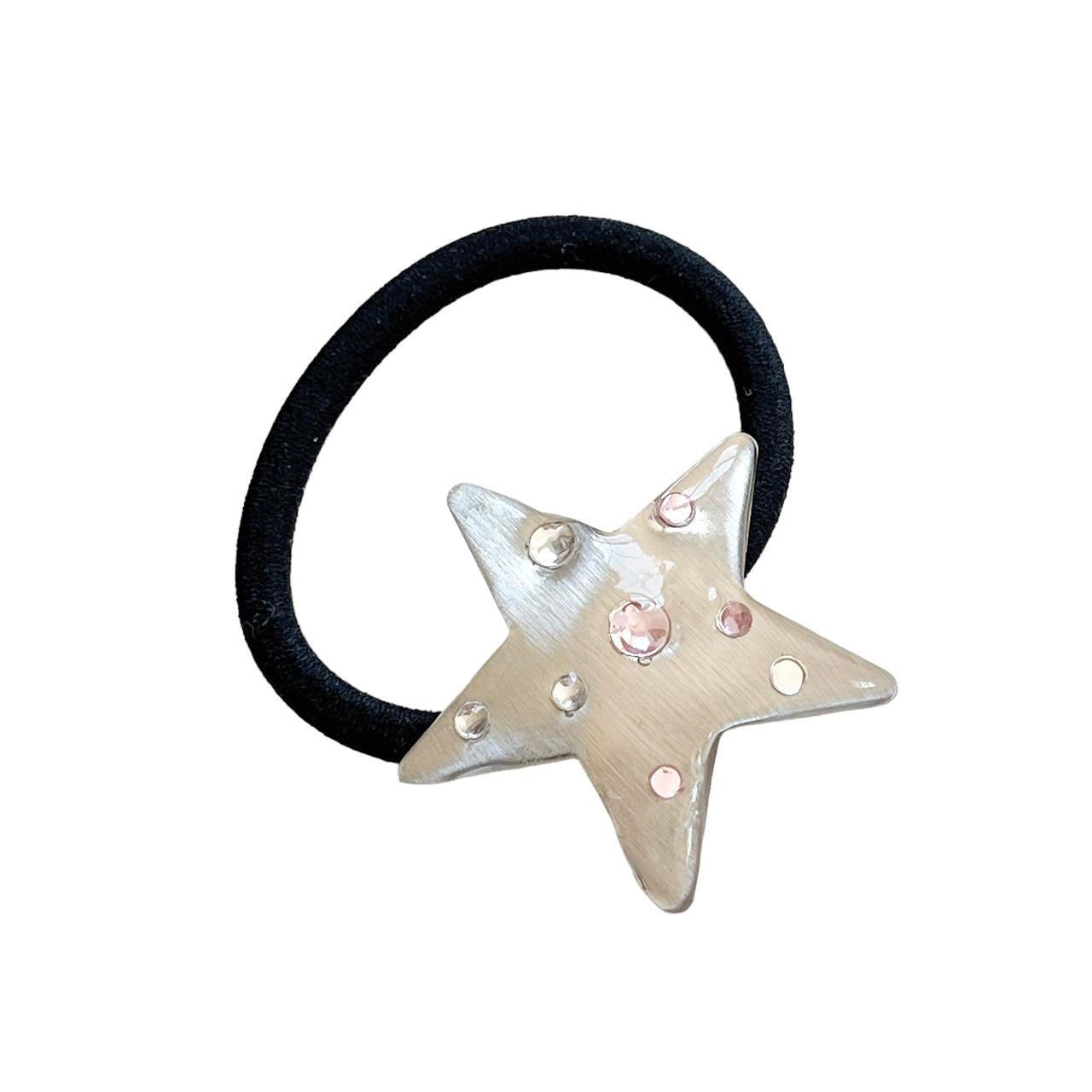 Silver Star Hair Tie - all over rhinestones