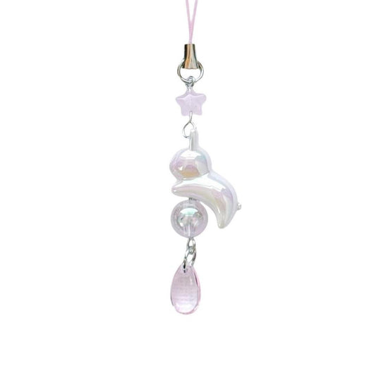 celestial bunny charm - white & pink