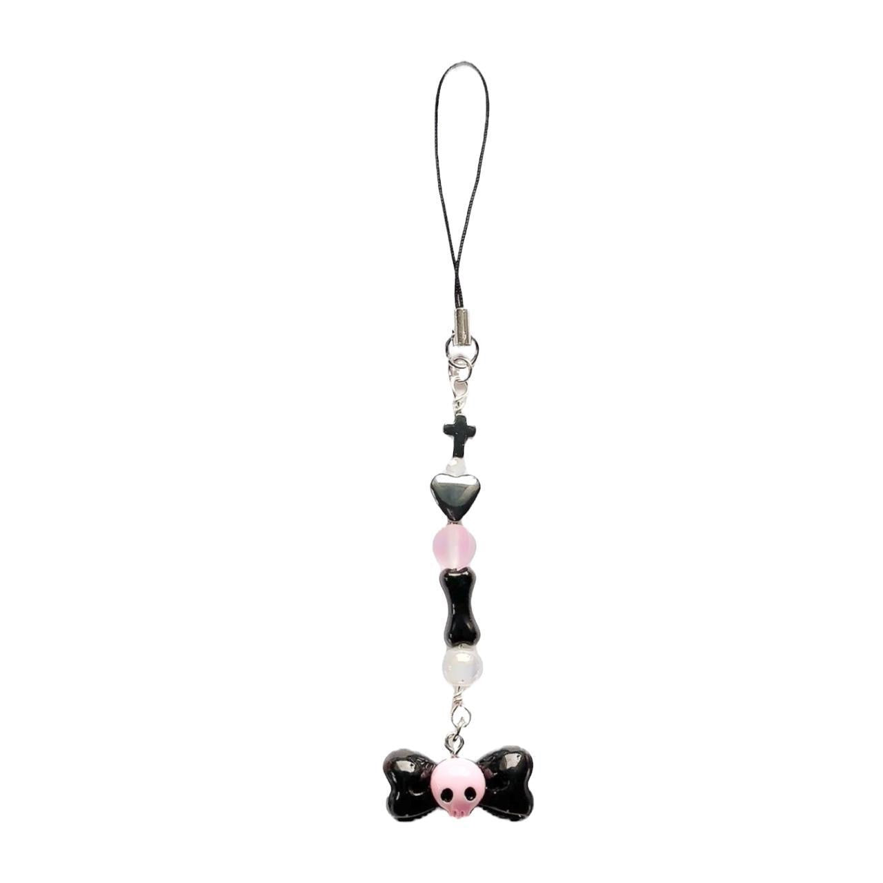 Skull Bow Phone Charm