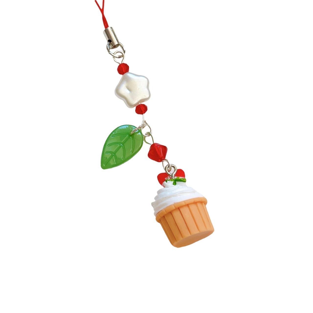 Strawberry Cupcake Phone Charm