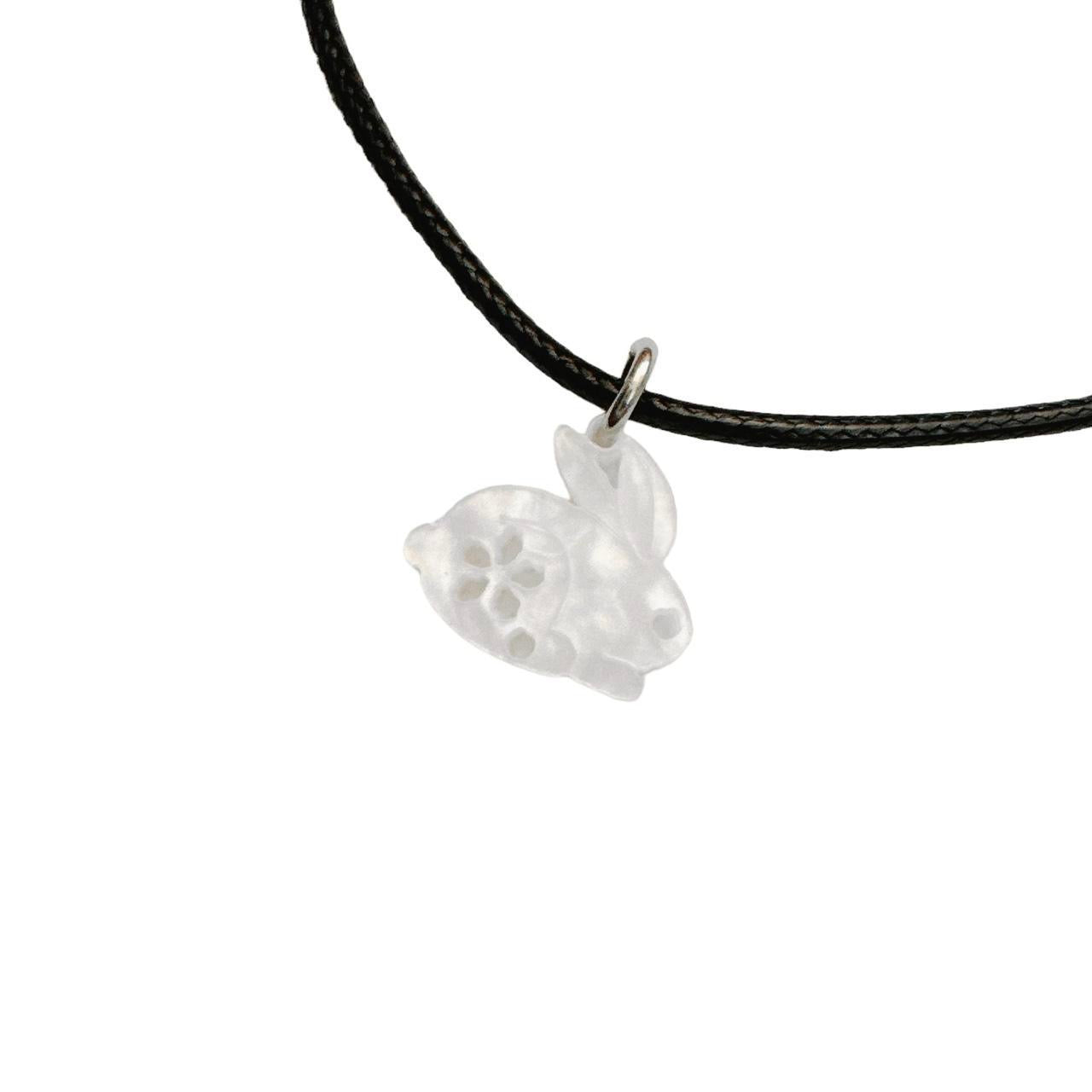 seashell bunny cord necklace