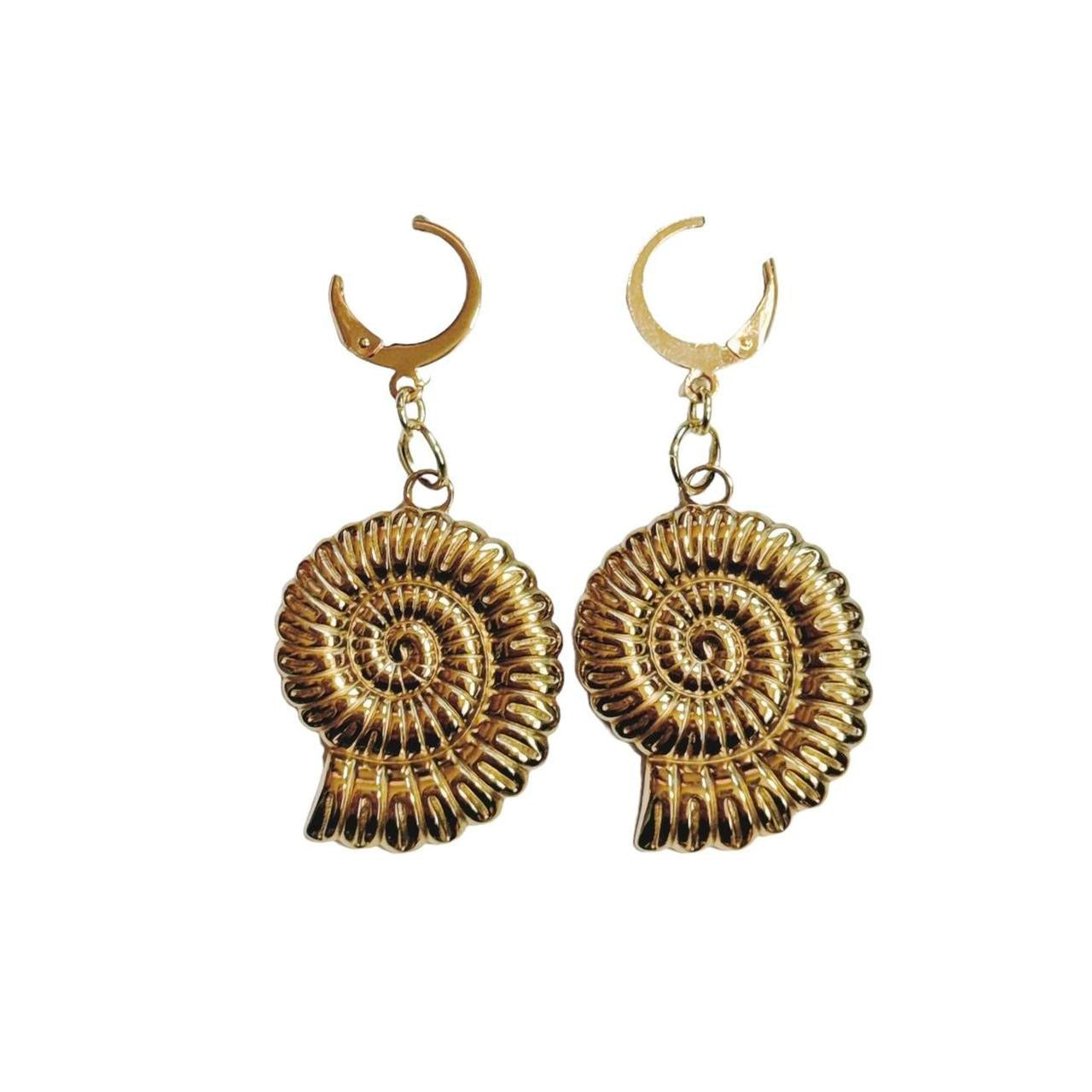 gold ammonite earrings