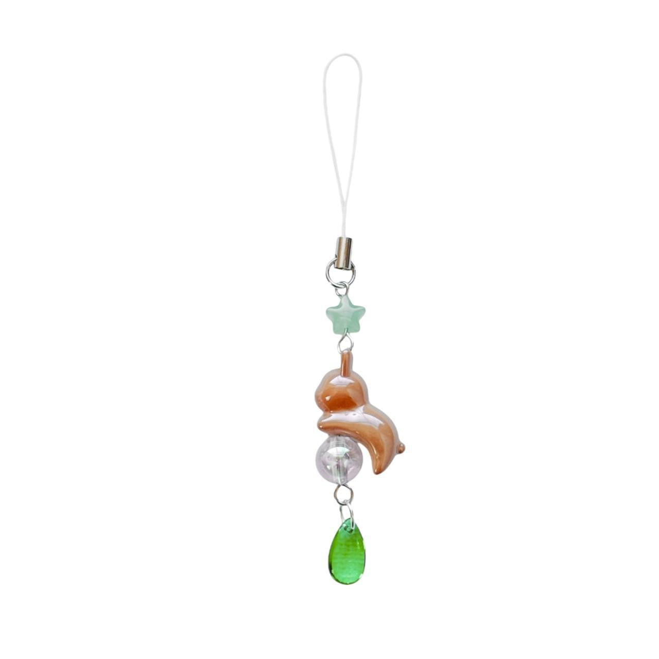 celestial bunny charm - brown & green