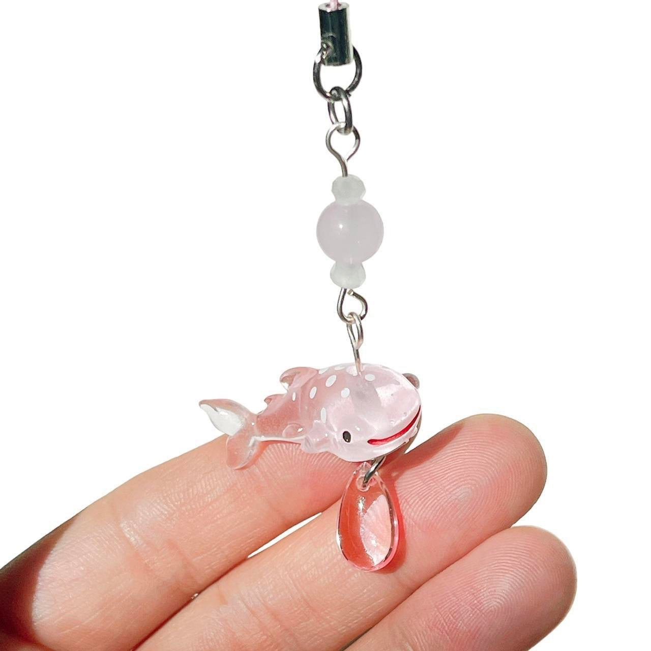 Pink Whale Shark Phone Charm