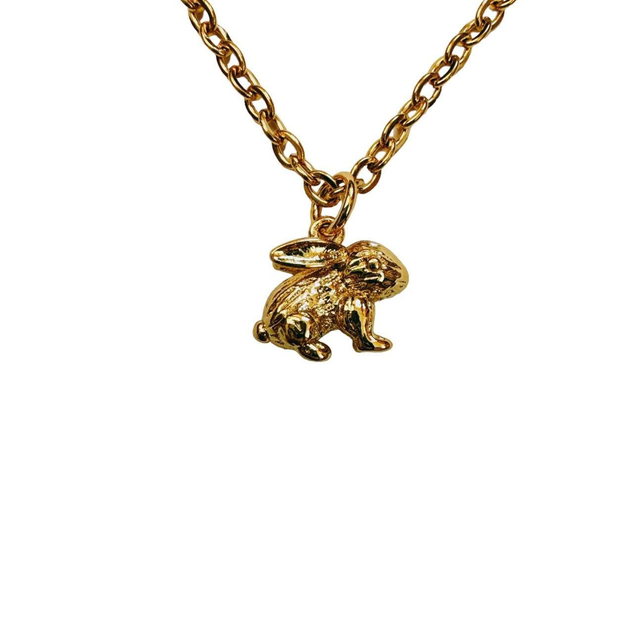 gold bunny necklace