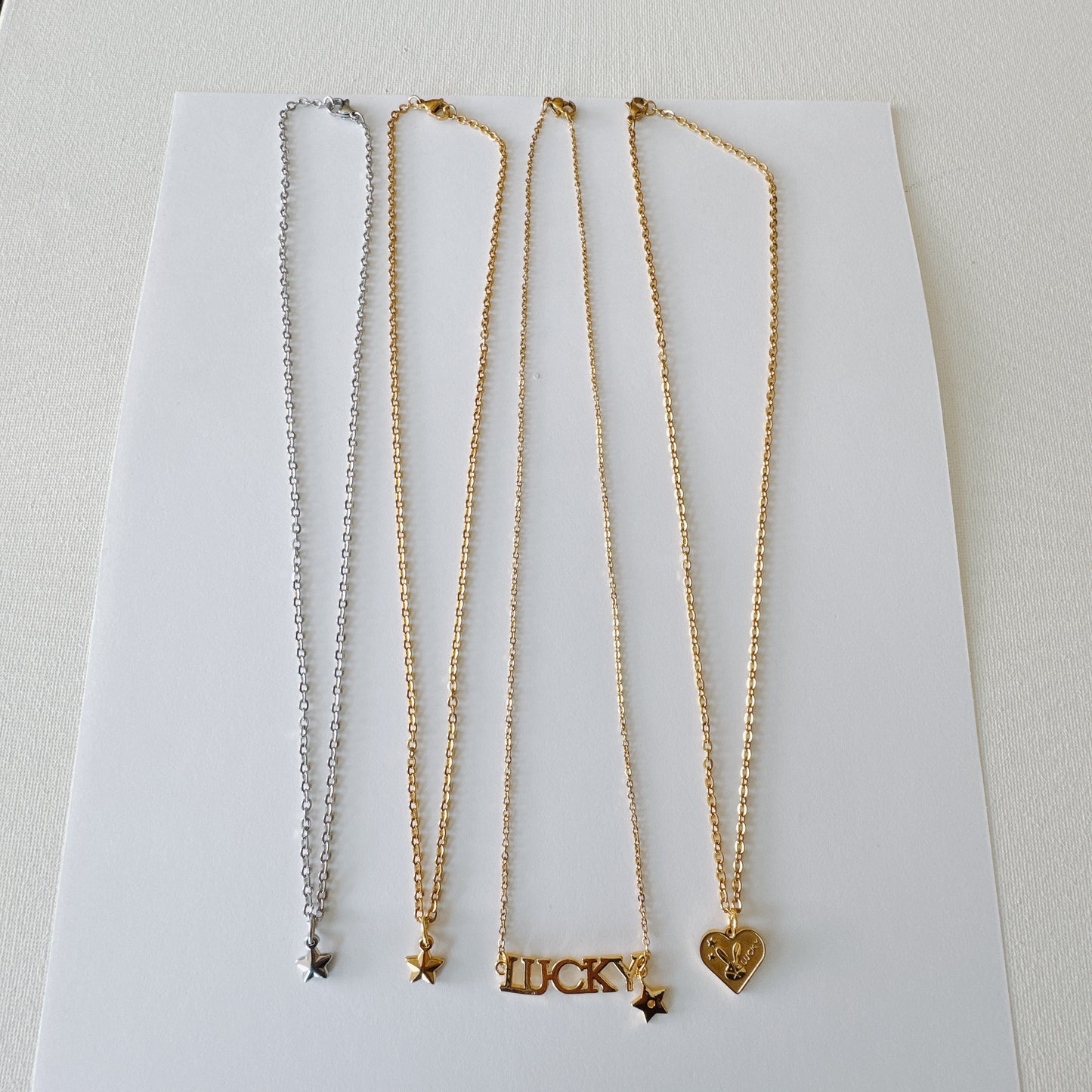 Gold Lucky Bunny Heart Necklace