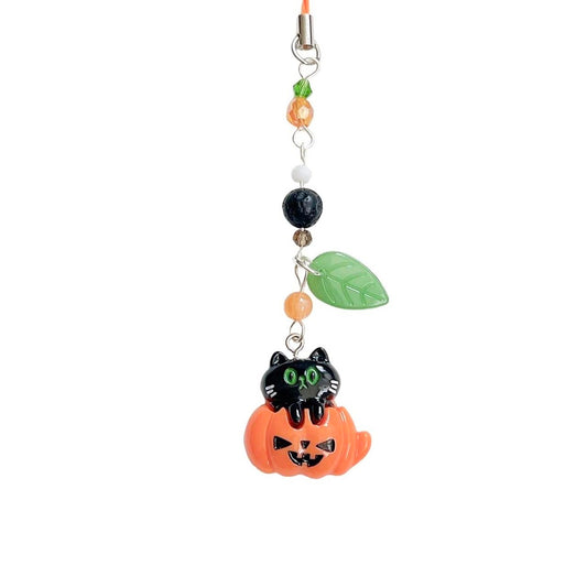 Pumpkin Cat Phone Charm