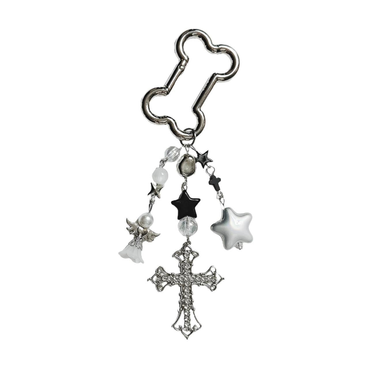 bone cross keychain