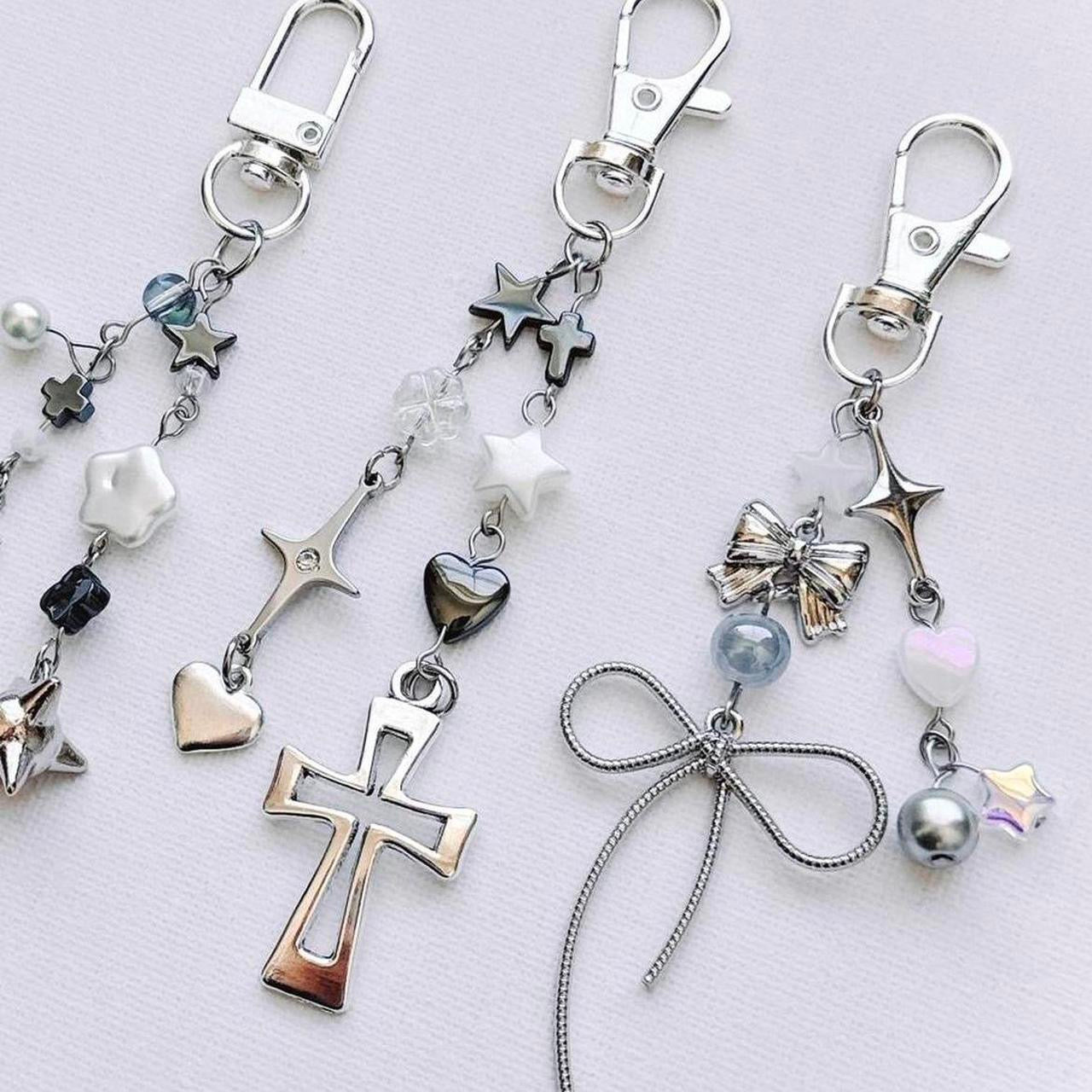 silver cross keychain