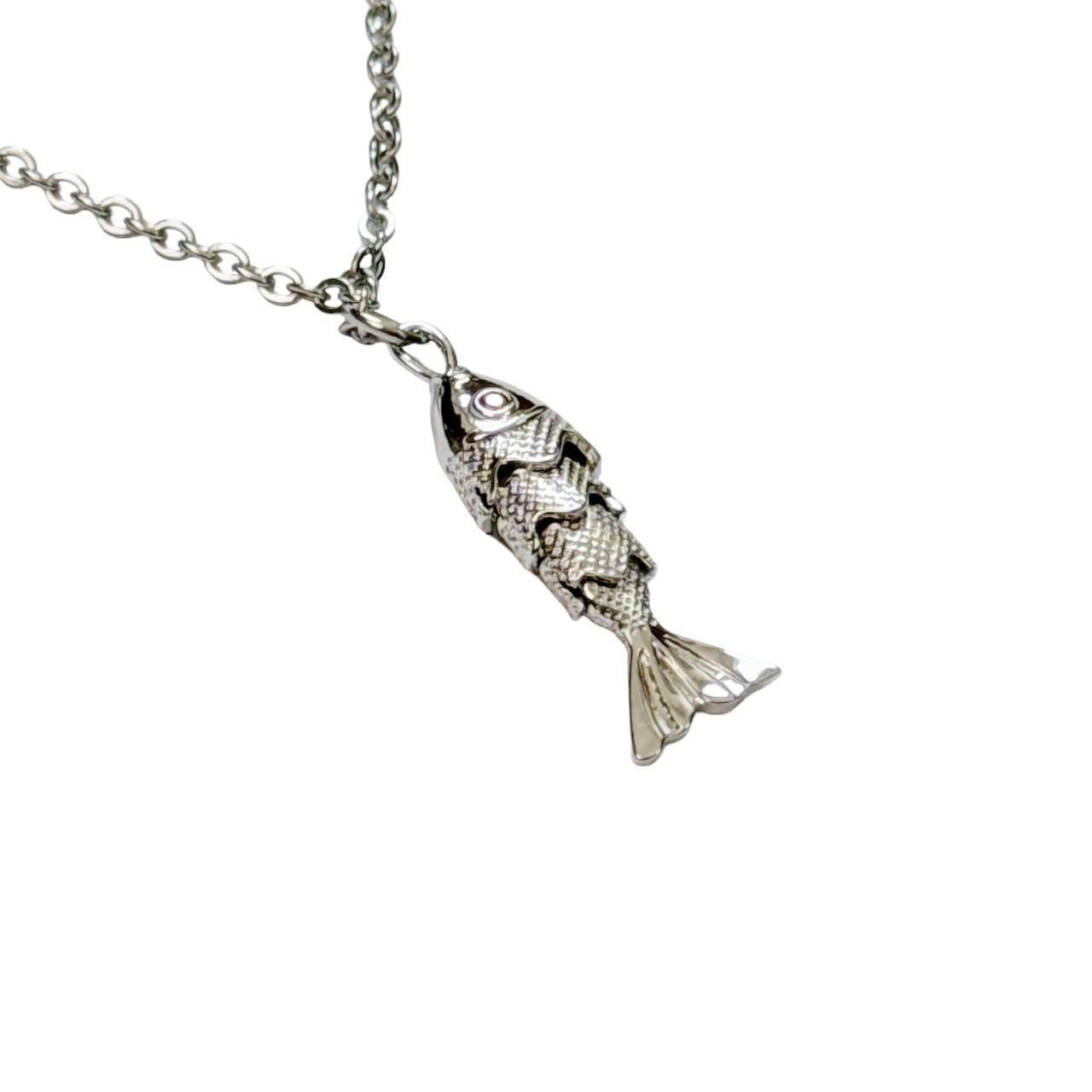 Silver Moving Fish Necklace