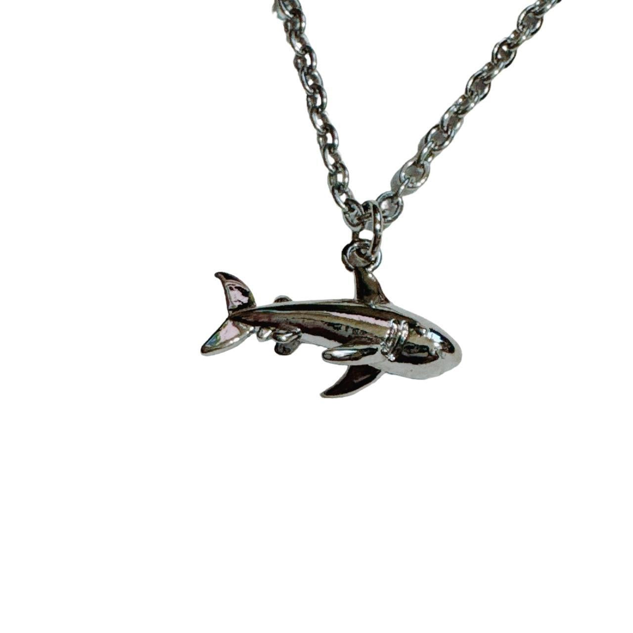 silver shark necklace