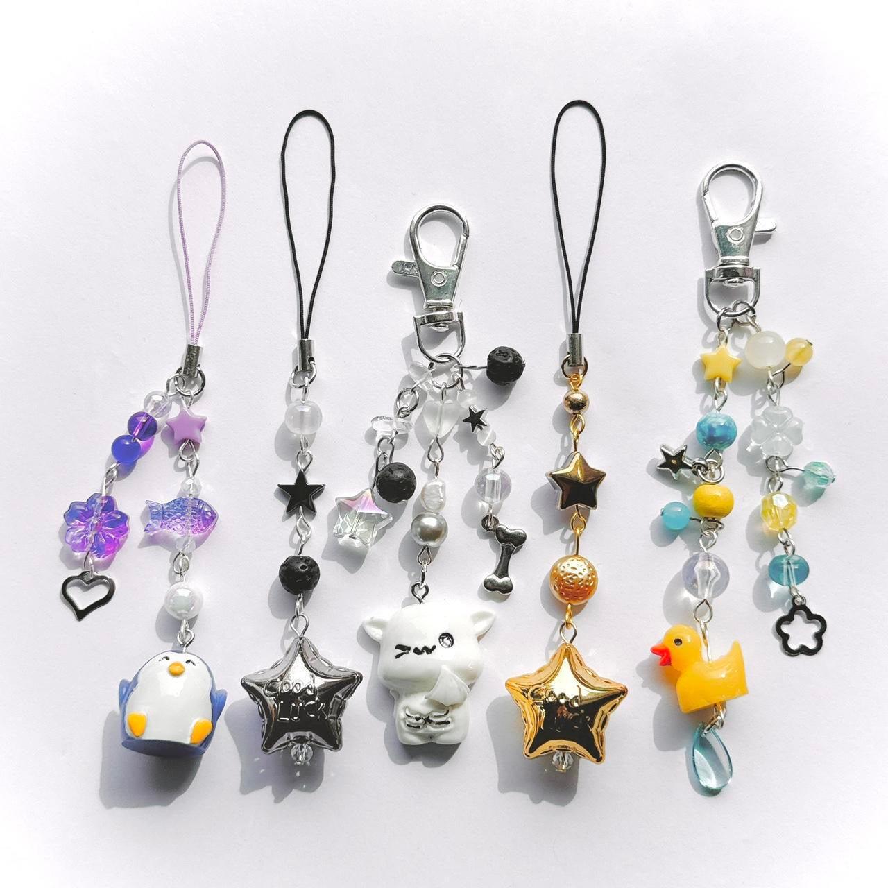 Gold Good Luck Star Phone Charm