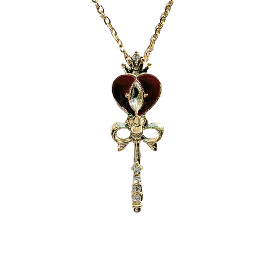 Gold & Red Scepter Necklace