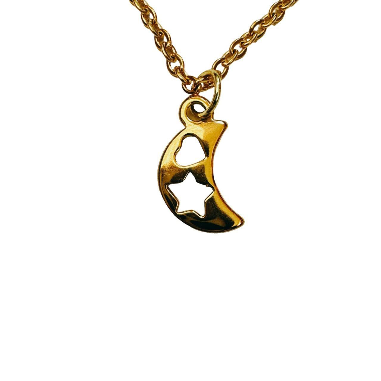 gold moon heart star necklace