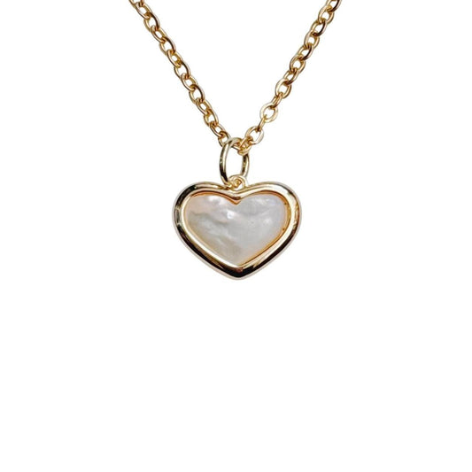 gold shell heart necklace