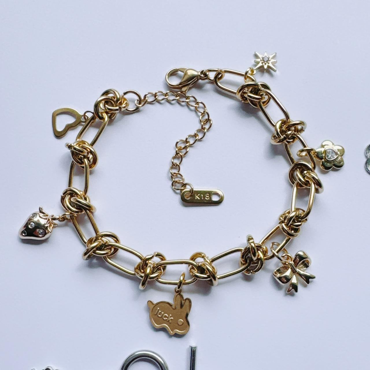 Gold Chainmail Charm Bracelet