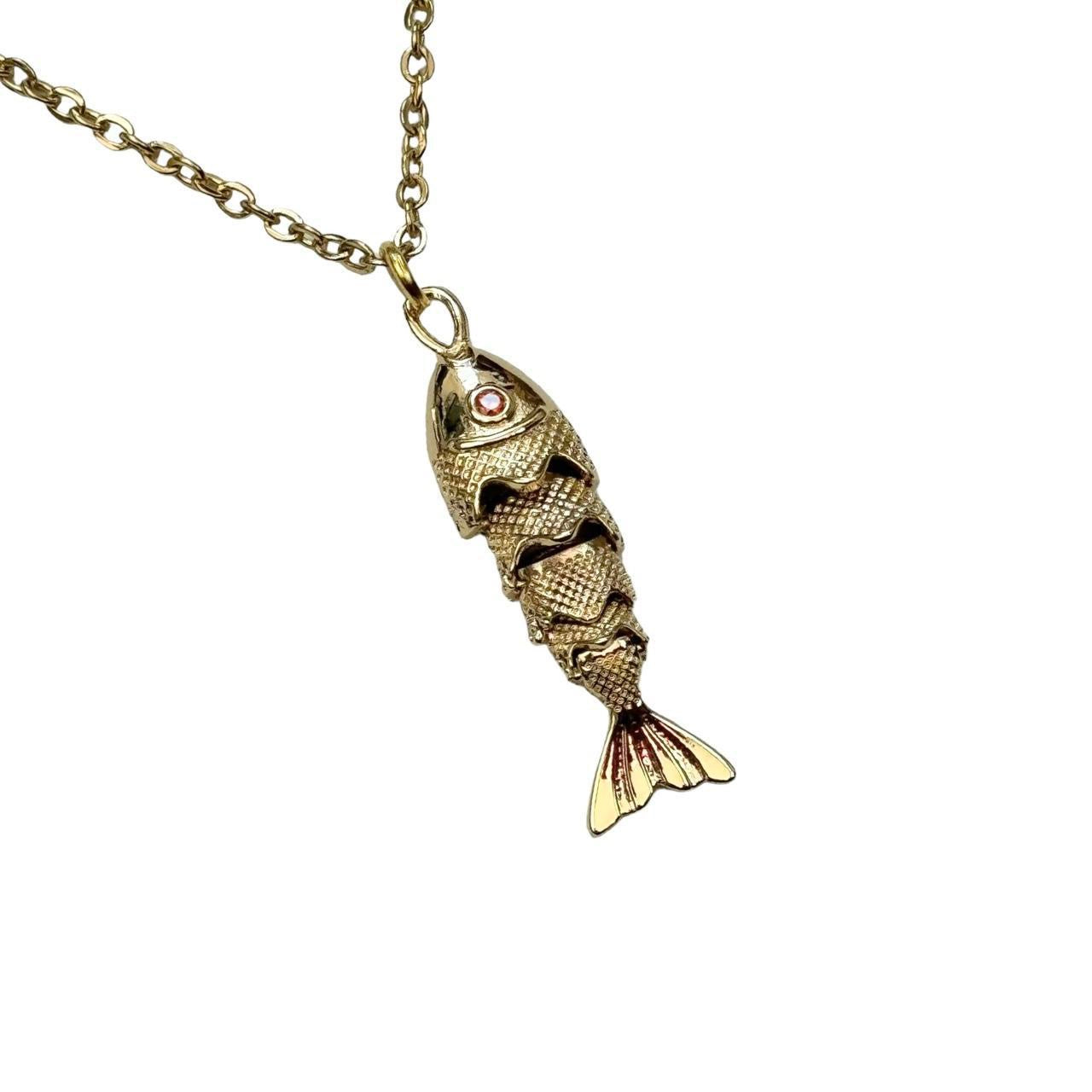 Gold Moving Fish Necklace