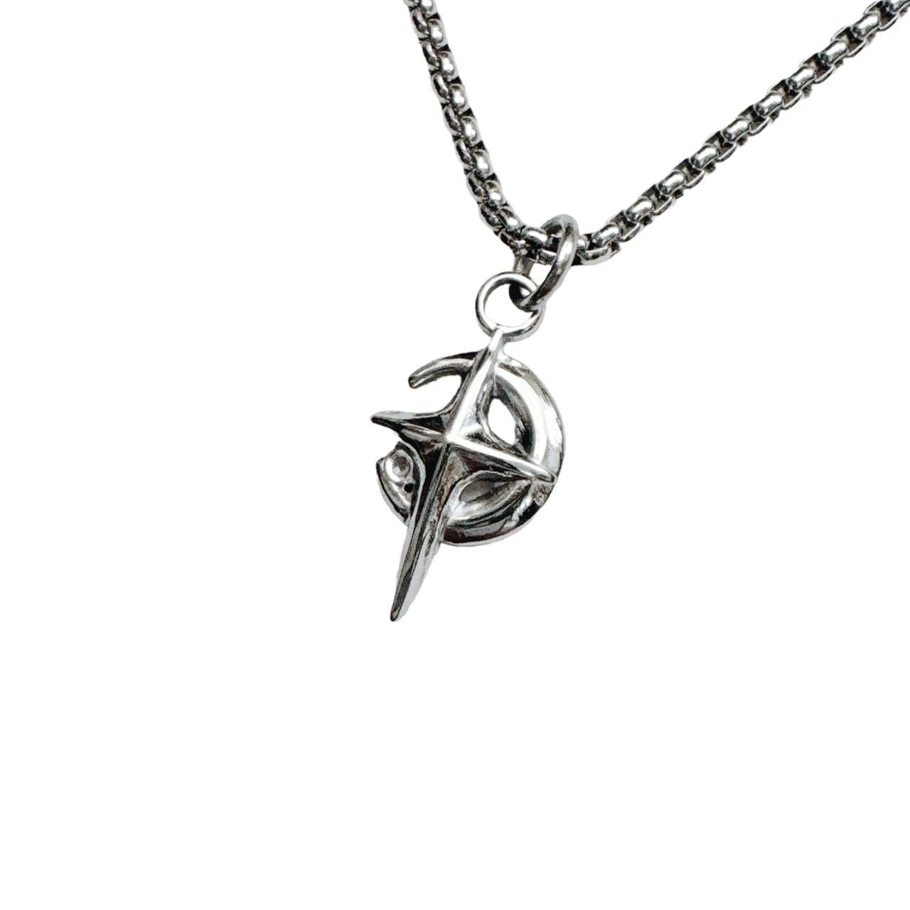 Silver Sparkle Star Moon Necklace