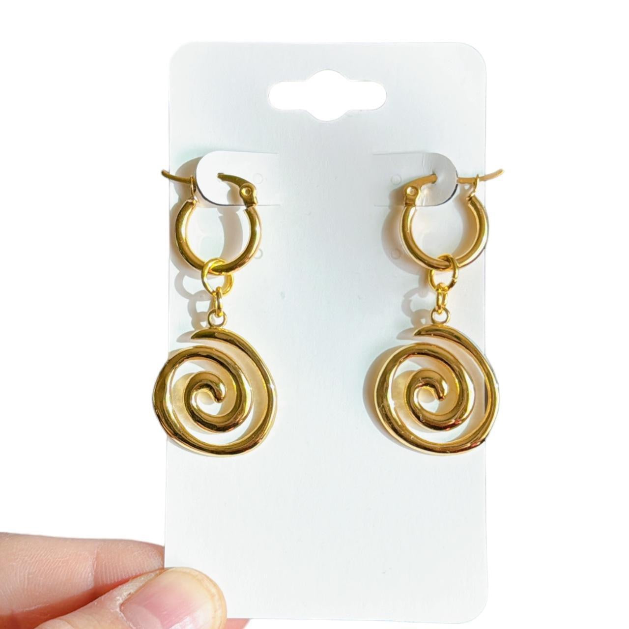 Gold Spiral Hoop Earrings