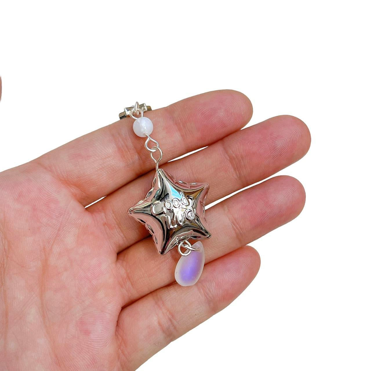 Good Luck Star Phone Charm - Silver