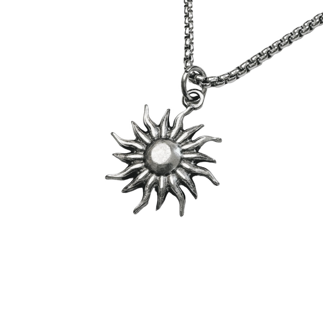 silver sun necklace