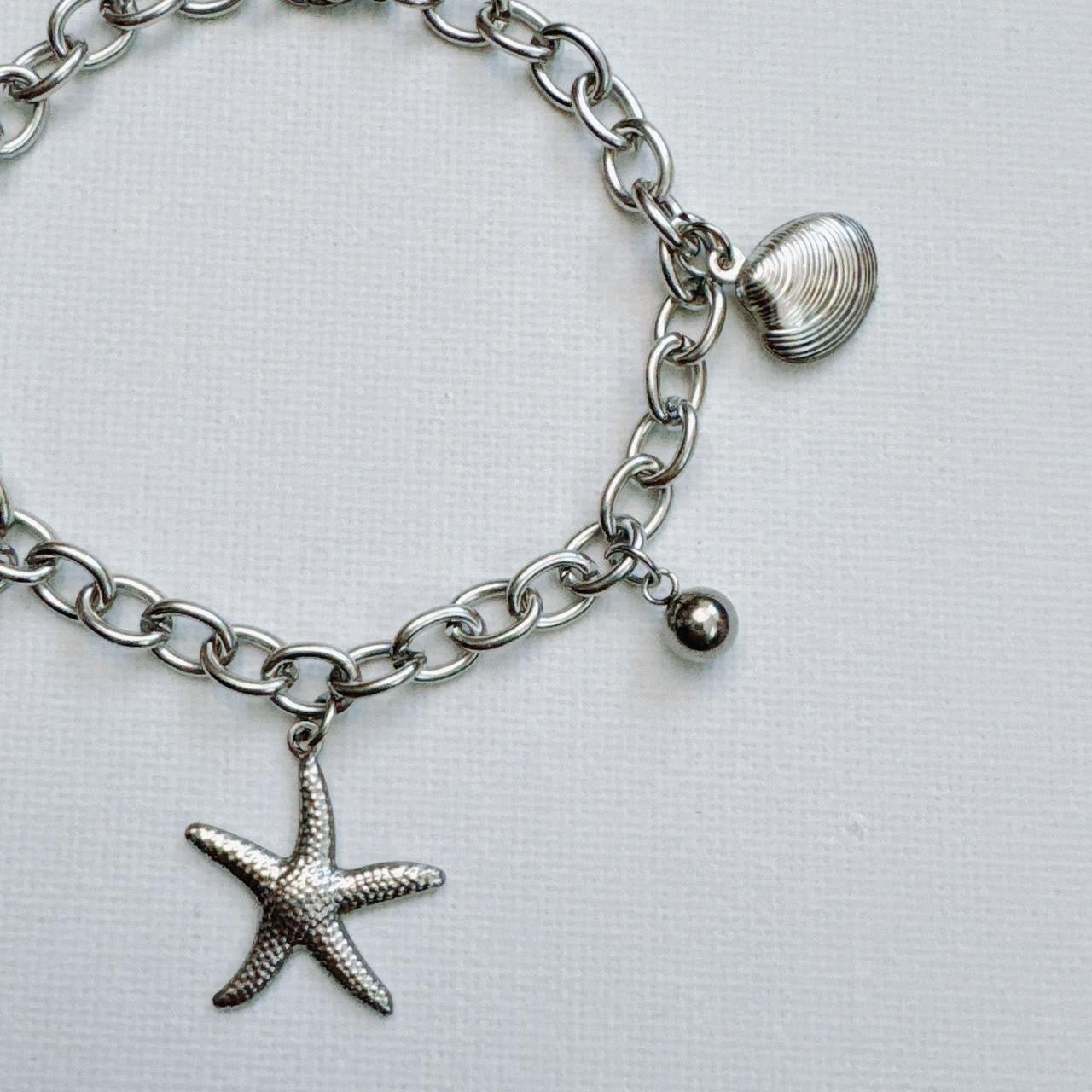 sea life silver charm bracelet