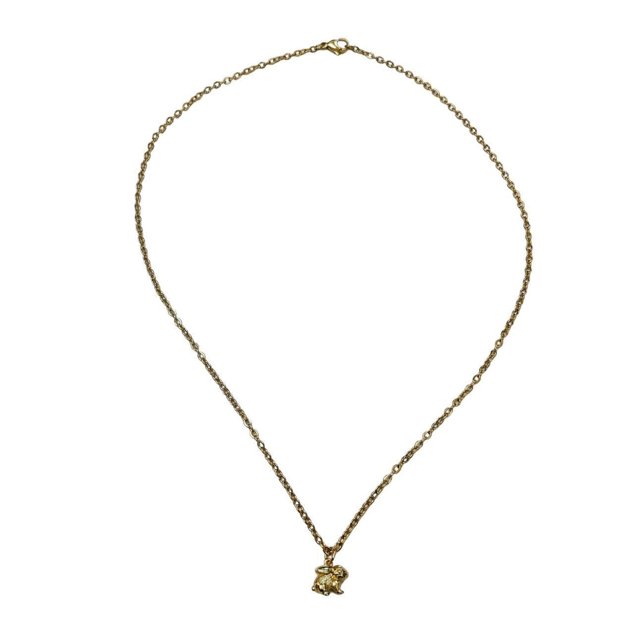 gold bunny necklace