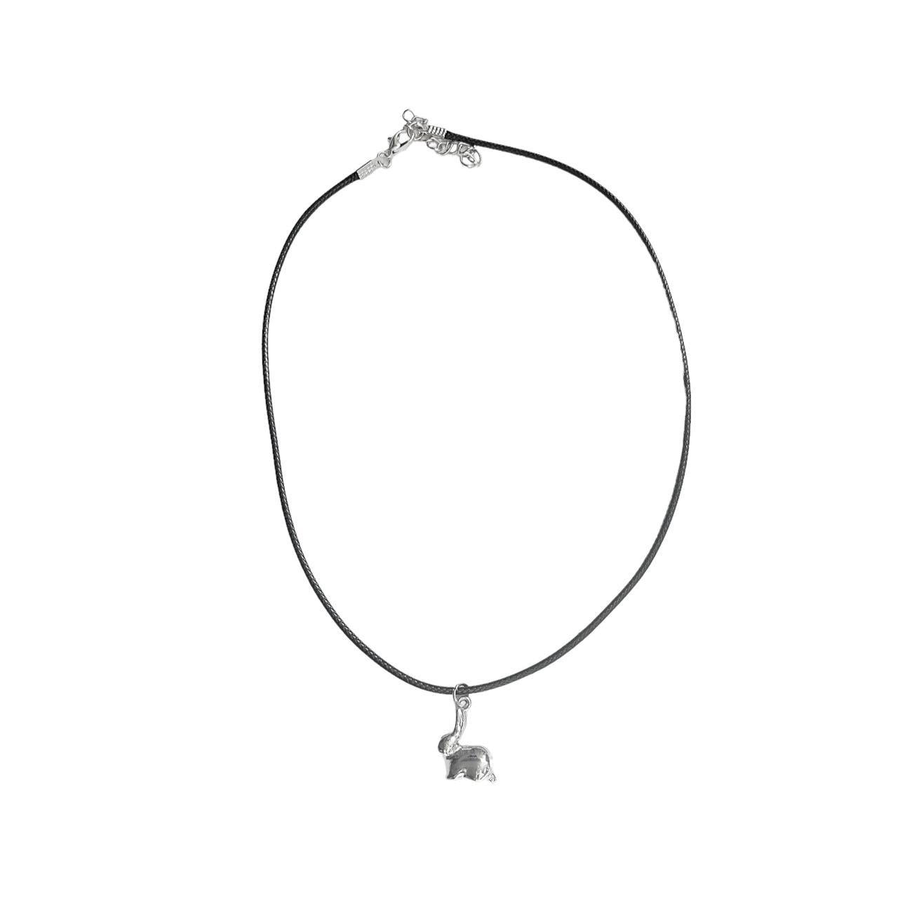 Silver Bunny Cord Necklace