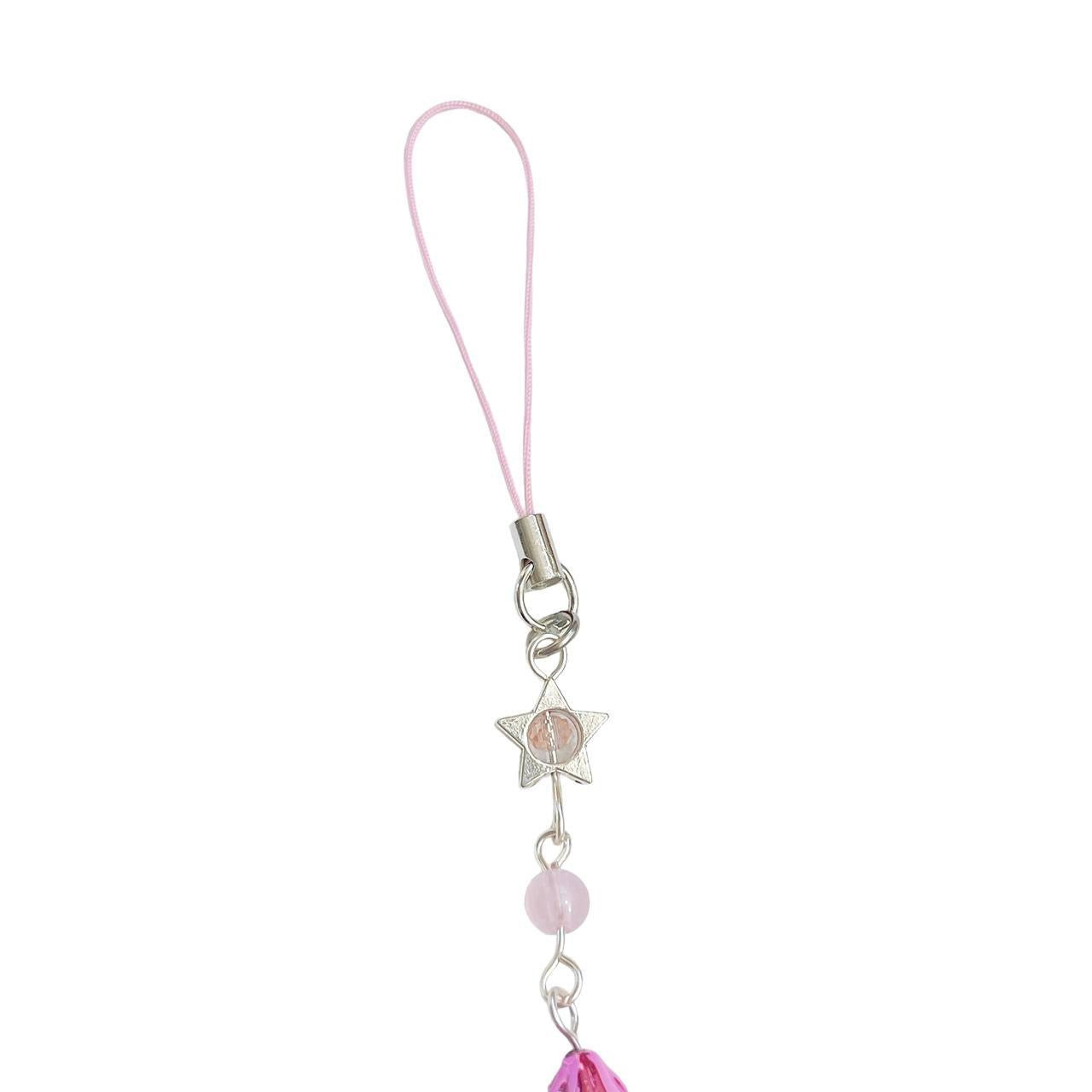 Good Luck Star Phone Charm - Pink