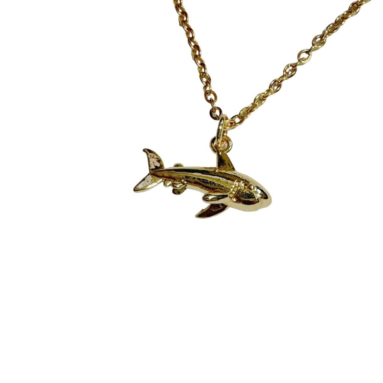 gold shark necklace