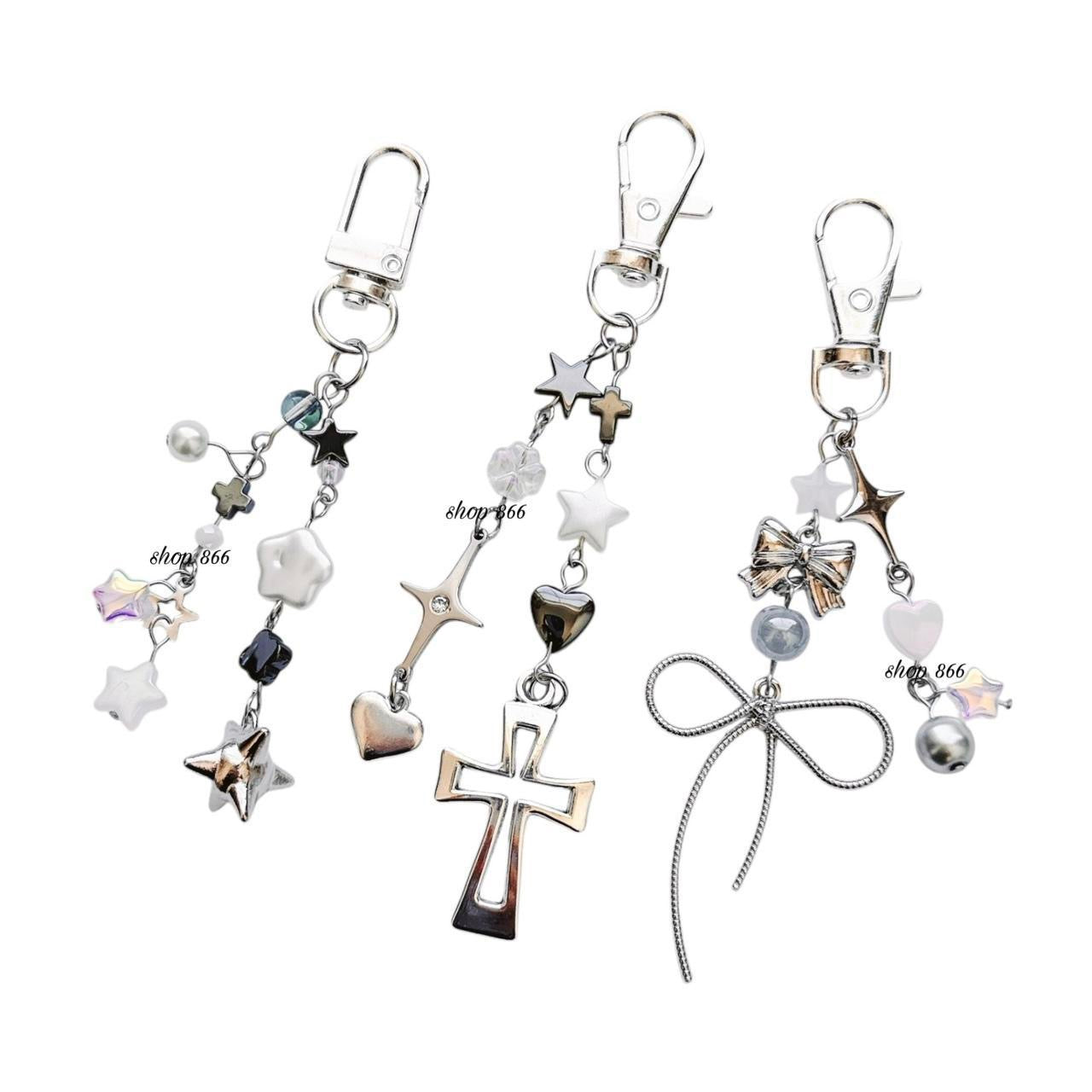 silver cross keychain