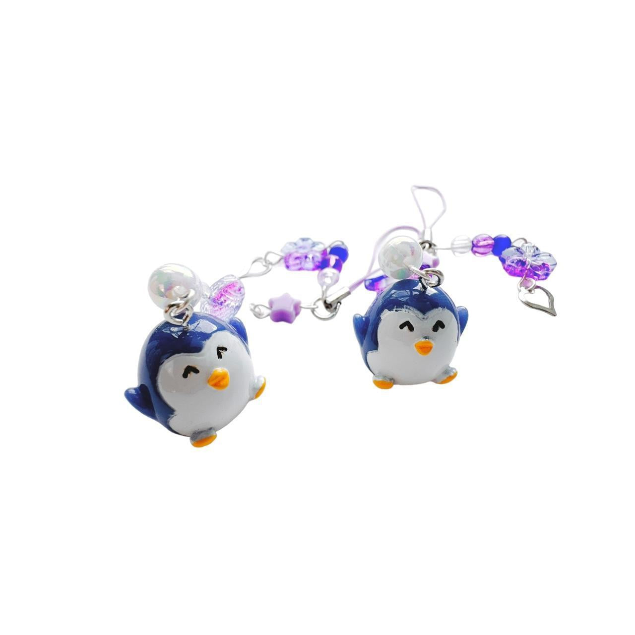 Purple Penguin Phone Charm