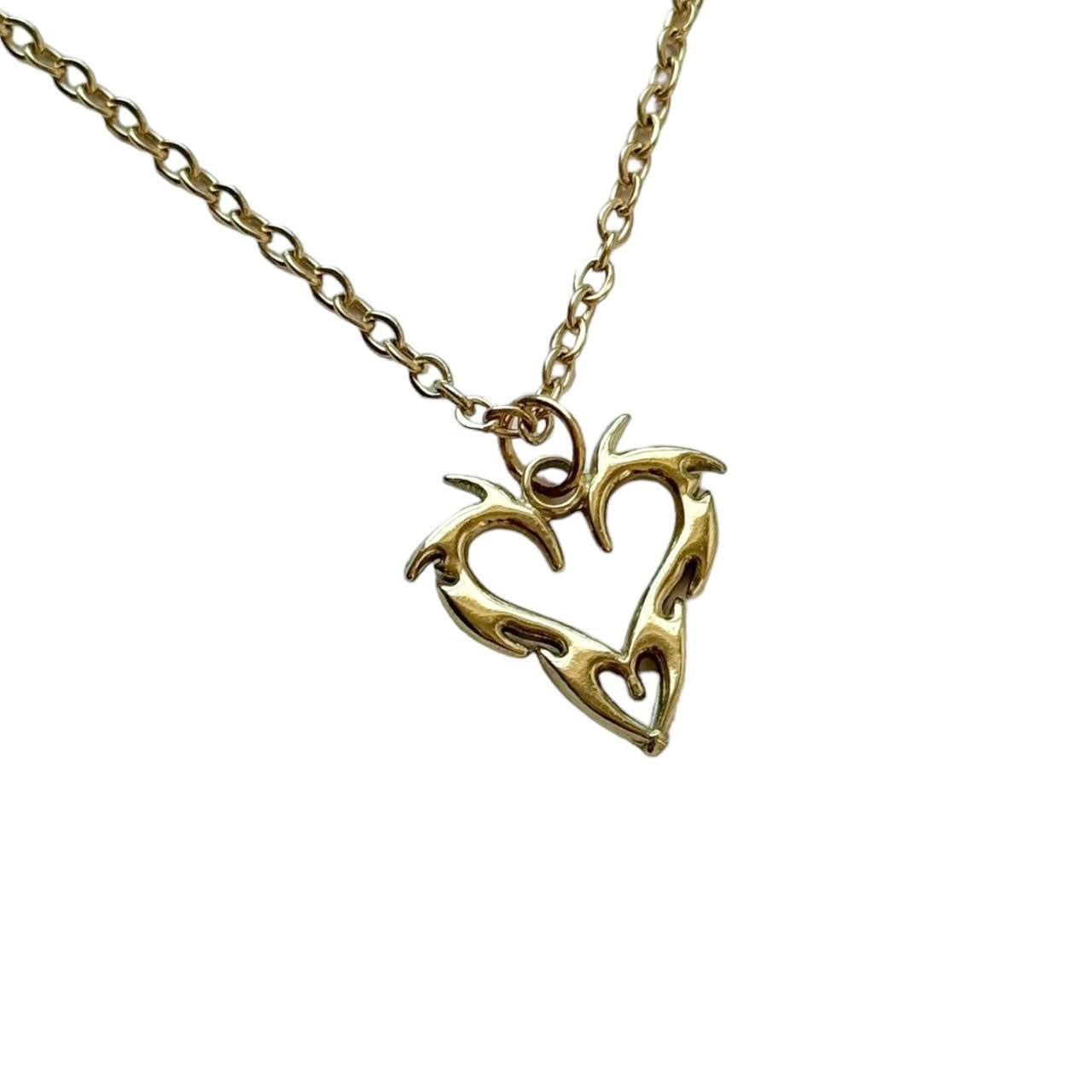 Gold Tribal Heart Necklace