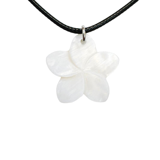 seashell flower cord necklace