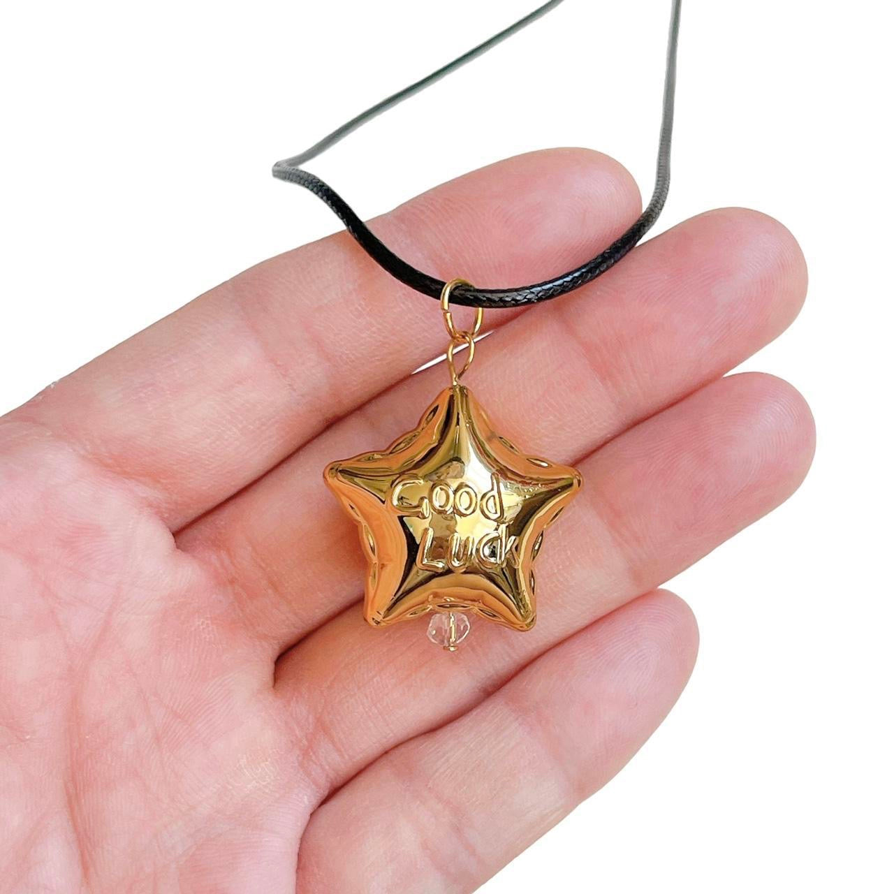 Gold Good Luck Star Necklace