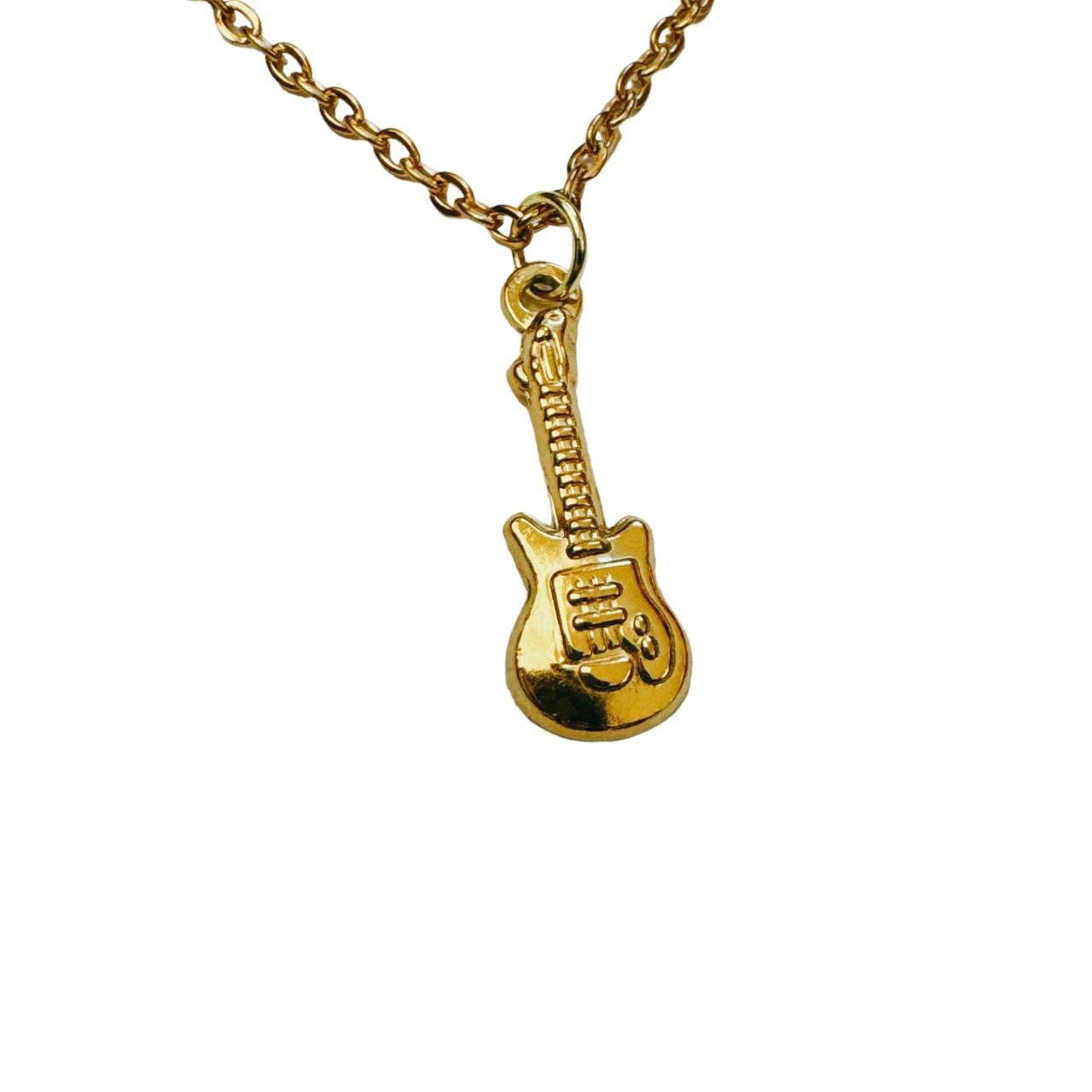 gold guitar necklace