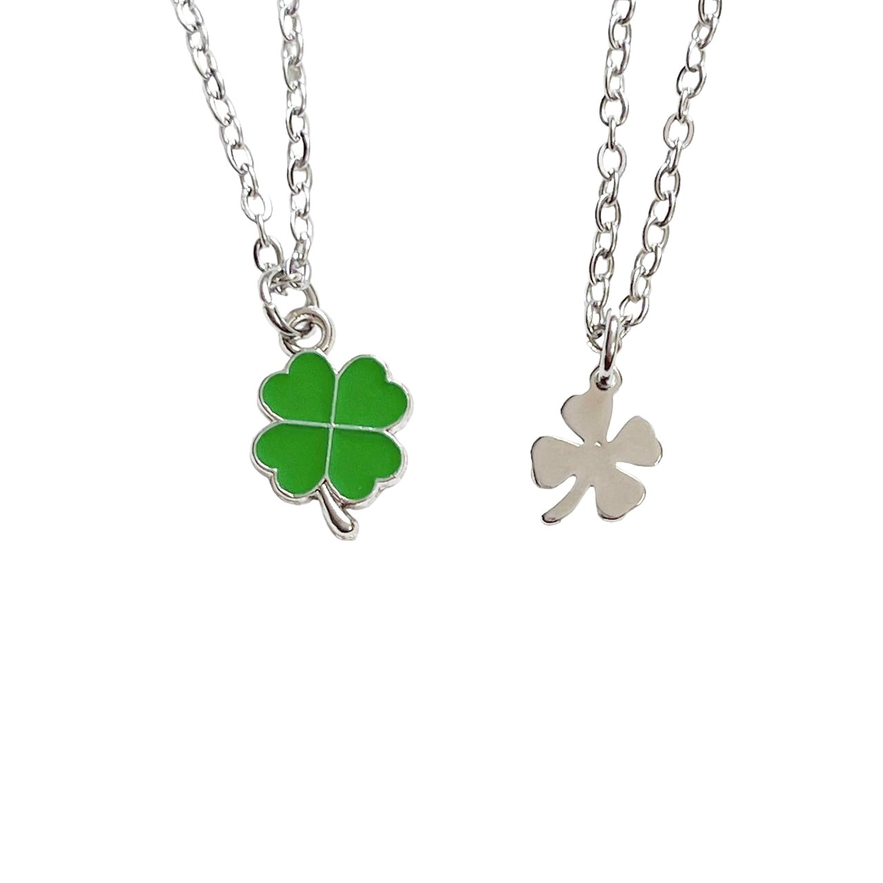 Green & Silver Clover Necklace