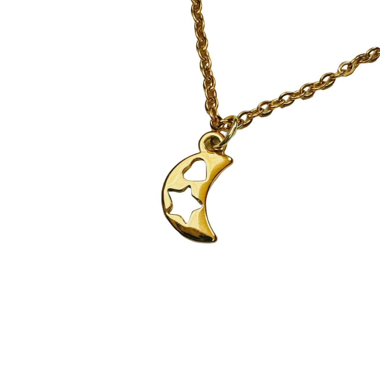 gold moon heart star necklace