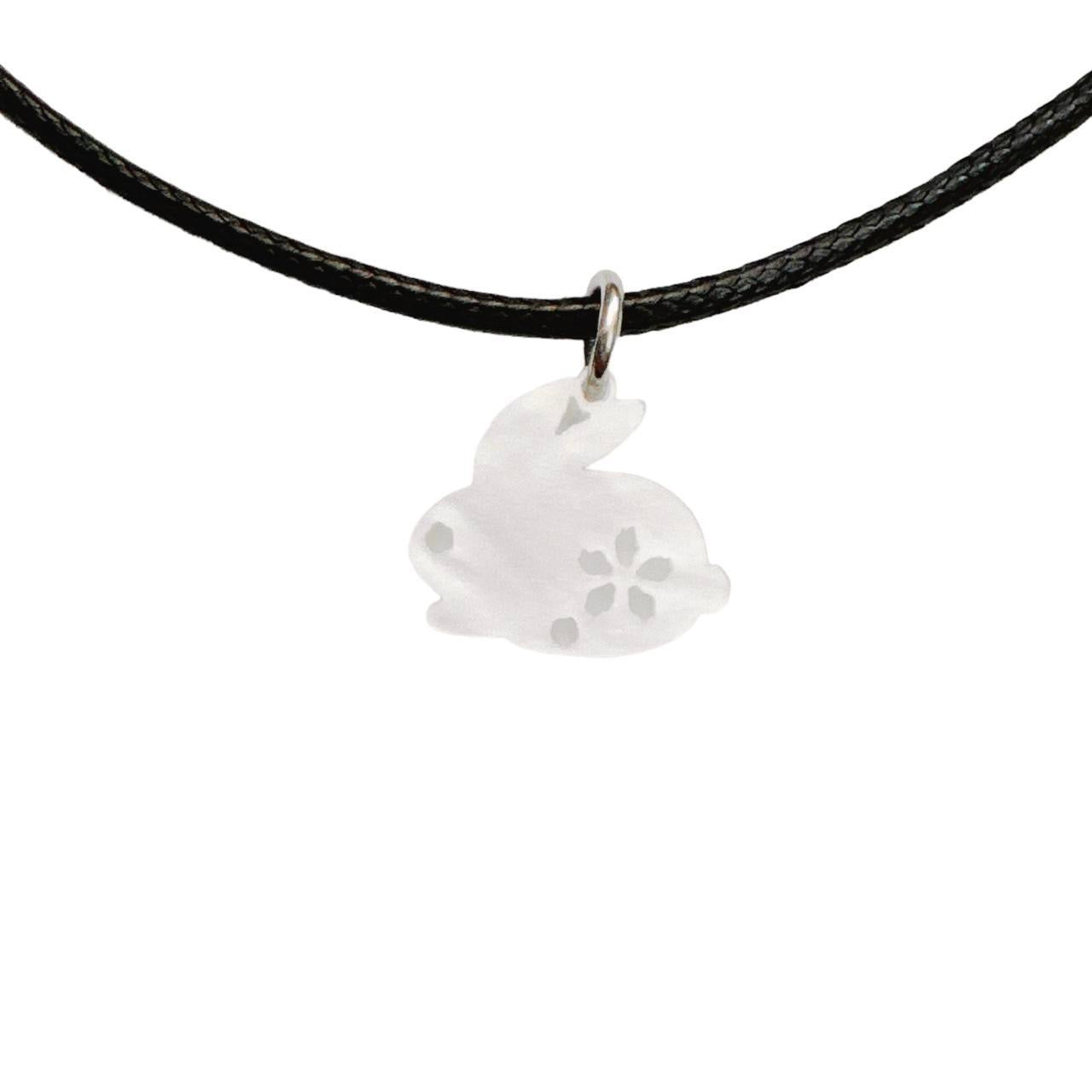 seashell bunny cord necklace