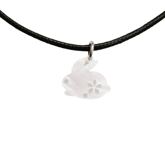 seashell bunny cord necklace