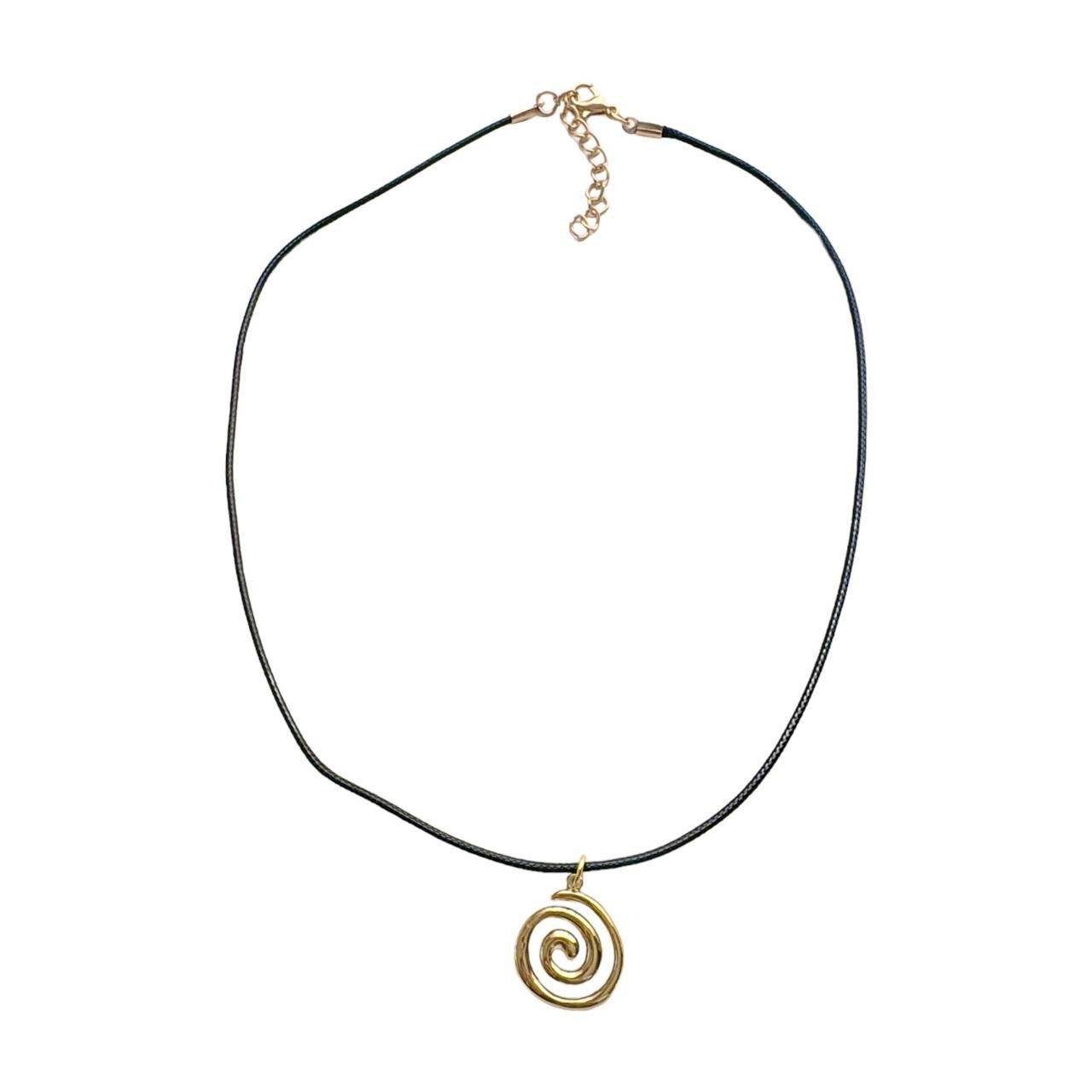 Gold Spiral Cord Necklace