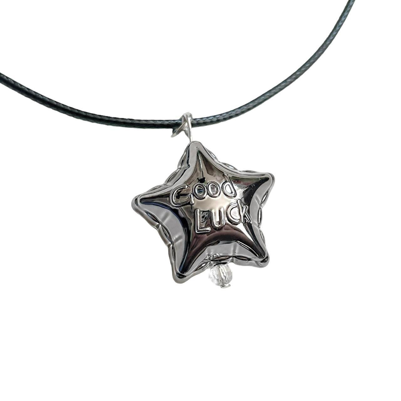 Black Good Luck Star Necklace