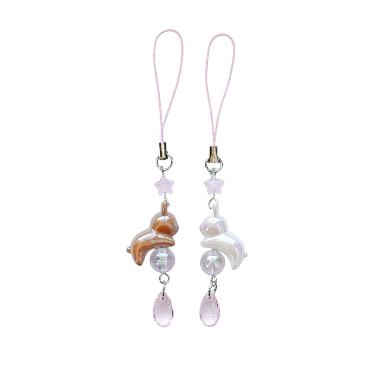 celestial bunny charm - brown & pink