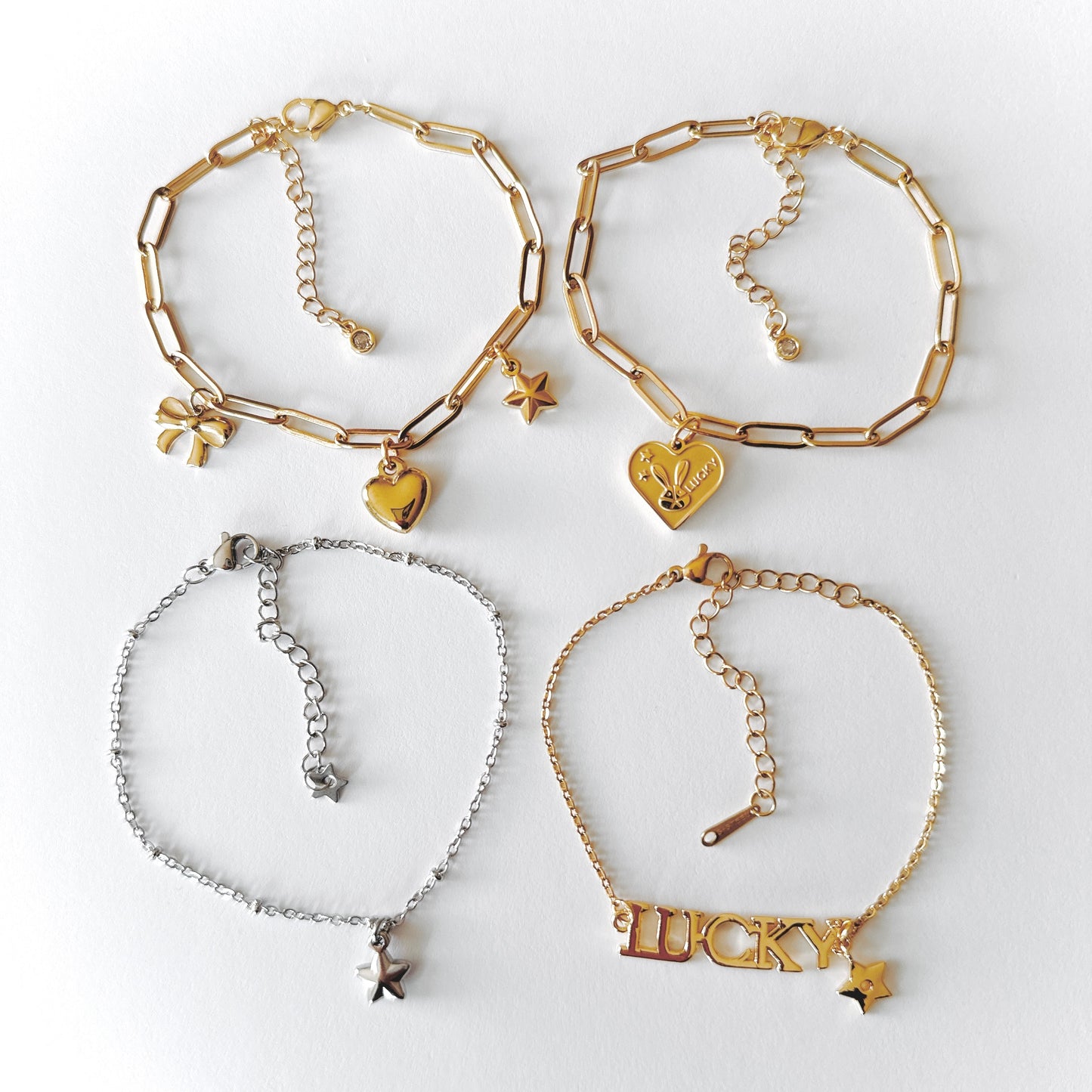 Gold Charm Trio Bracelet