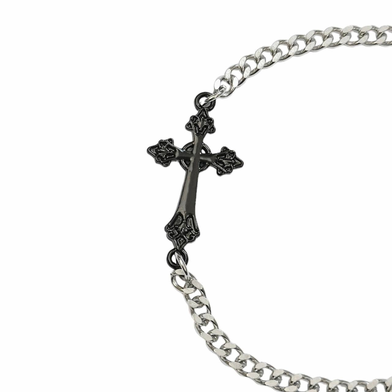 Black Cross Chain Bracelet