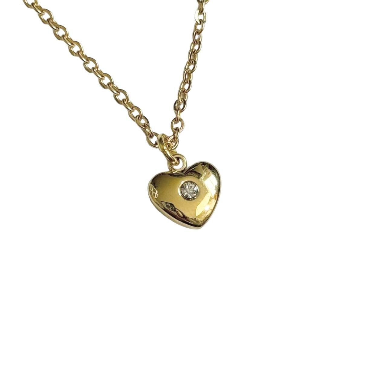 Gold Rhinestone Heart Necklace