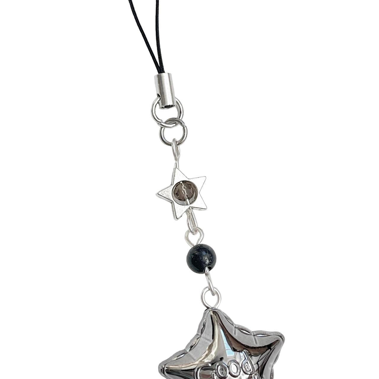 Good Luck Star Phone Charm - Black