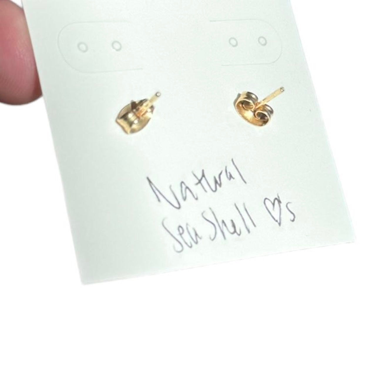 Gold Bow & Shell Heart Earrings