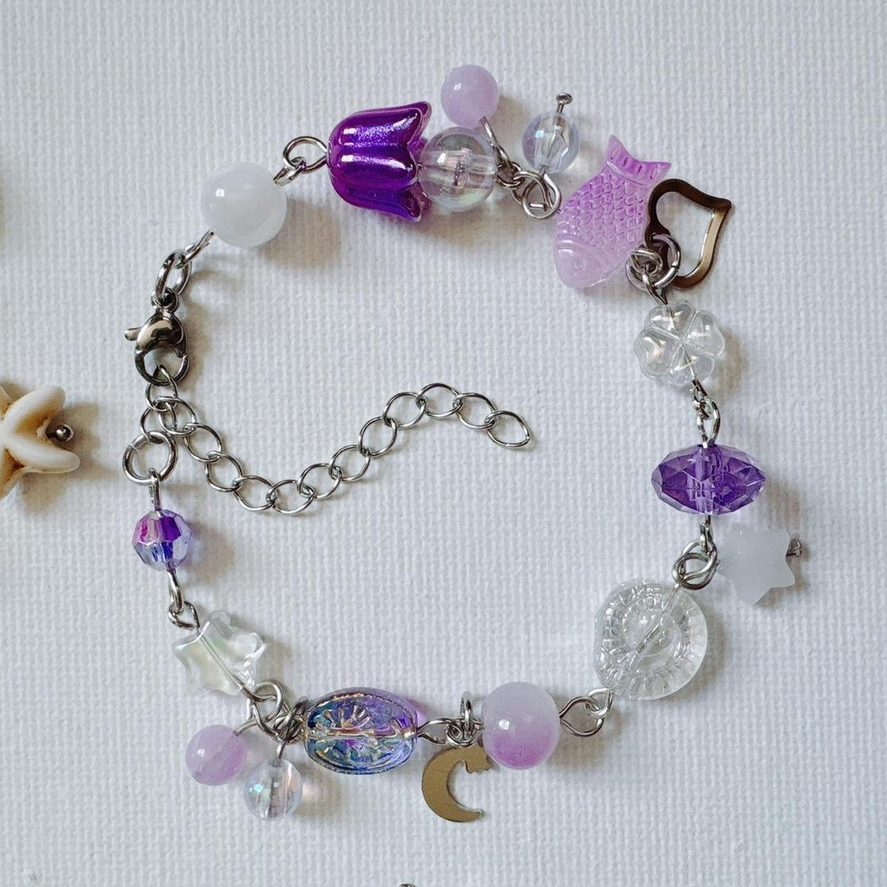 purple beaded bracelet