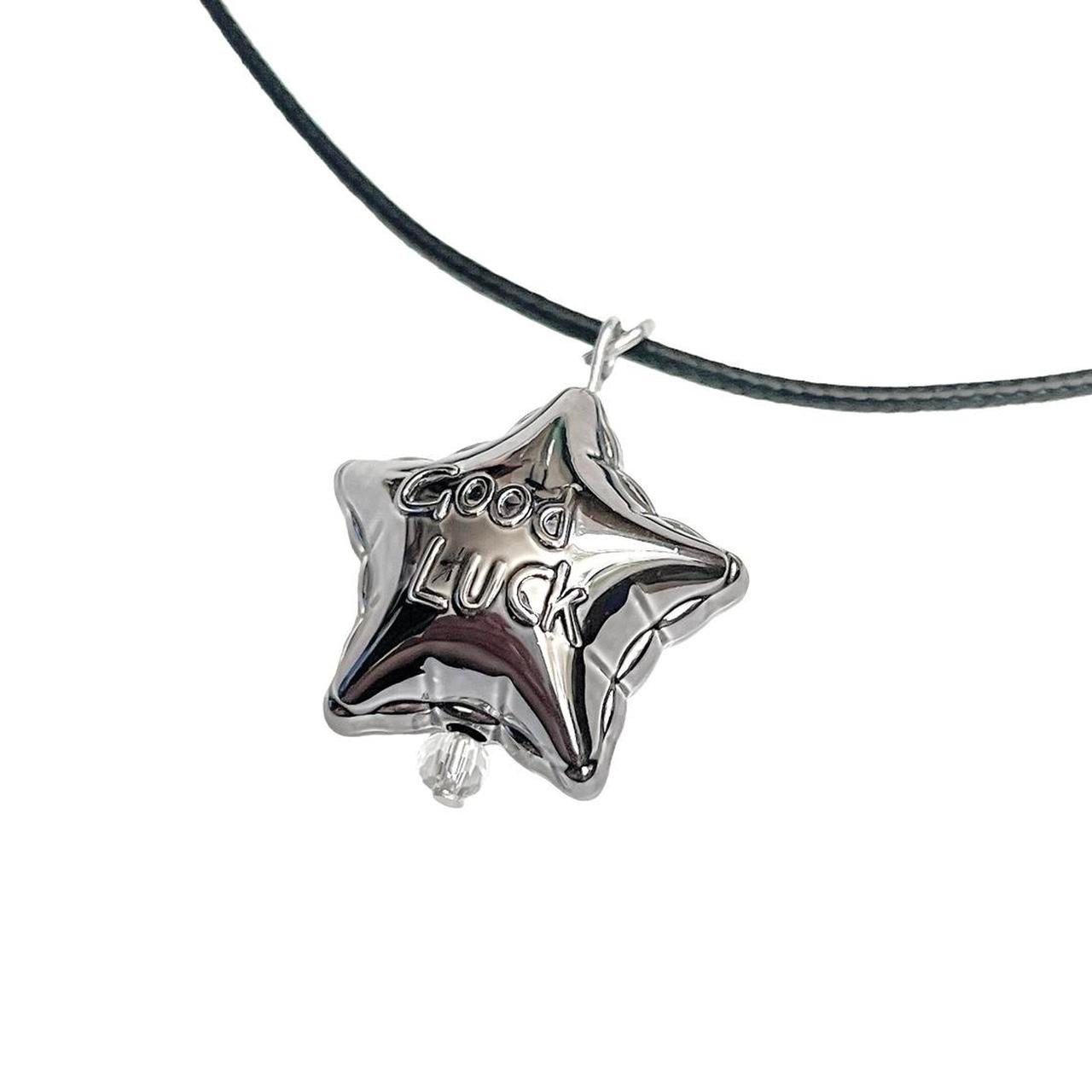 Black Good Luck Star Necklace